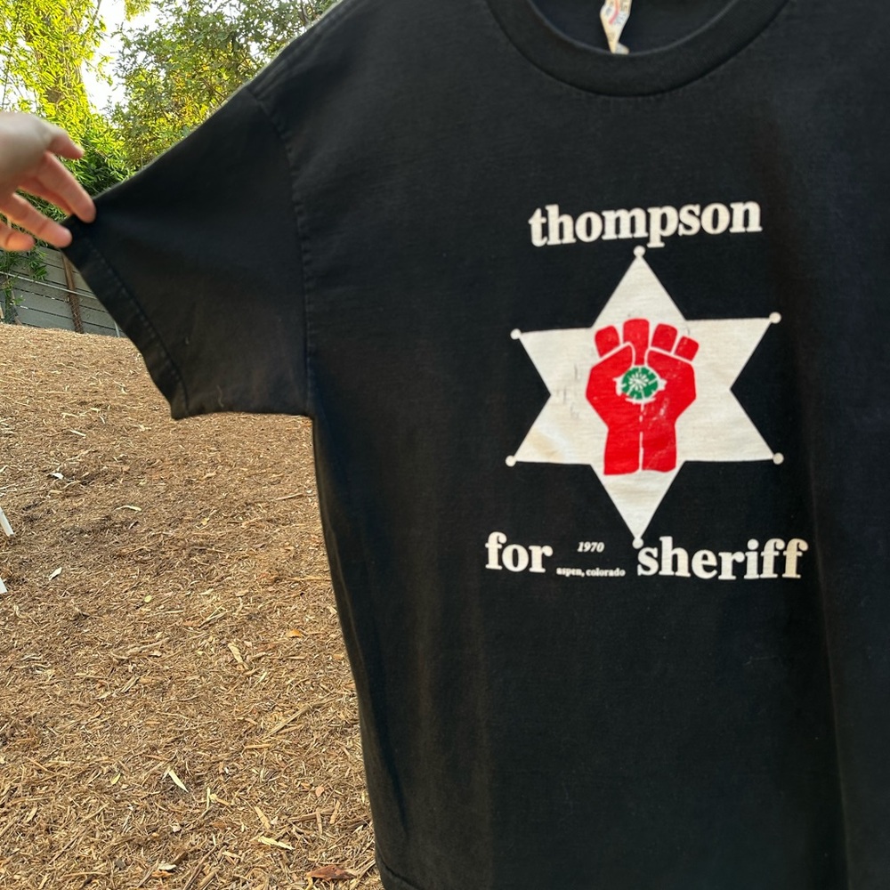Hunter S Thompson Vintage Tee Black Colorado T-Shirt Thompson for Sheriff Gonzo